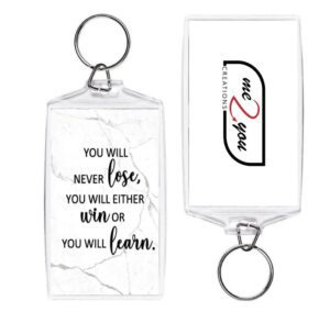 You will never lose, you will either win or you will learn