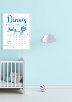 Personalised welcome to the world print